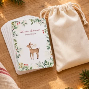 mesés advent élménykártya csomag vászonszütyővel