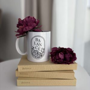 Balance bögre – letisztult fekete-fehér design, prémium minőségű kerámia, inspiráló Balance felirattal