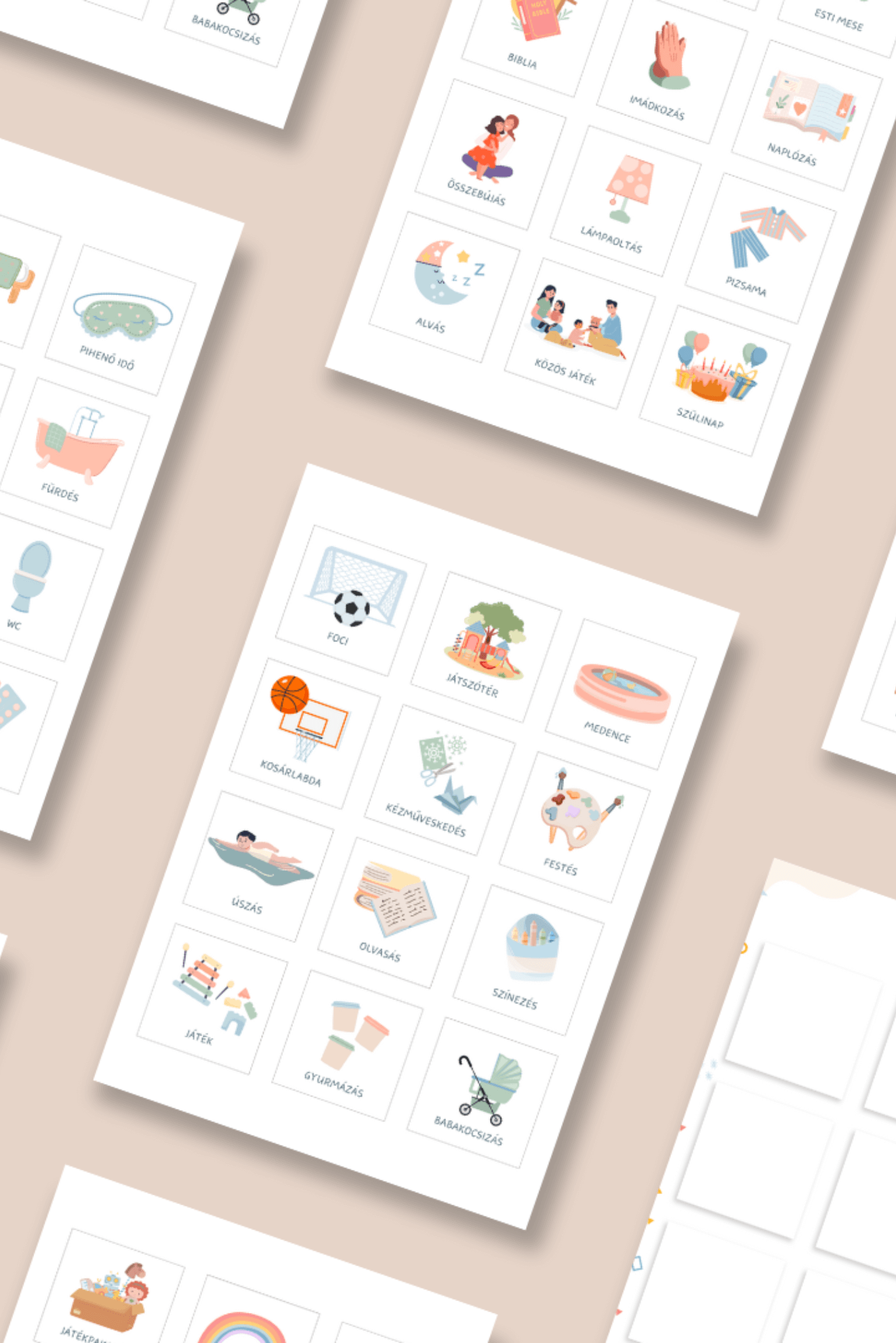 letölthető rutinkártya gyerekeknek napirend kártya nyomtatható grafika