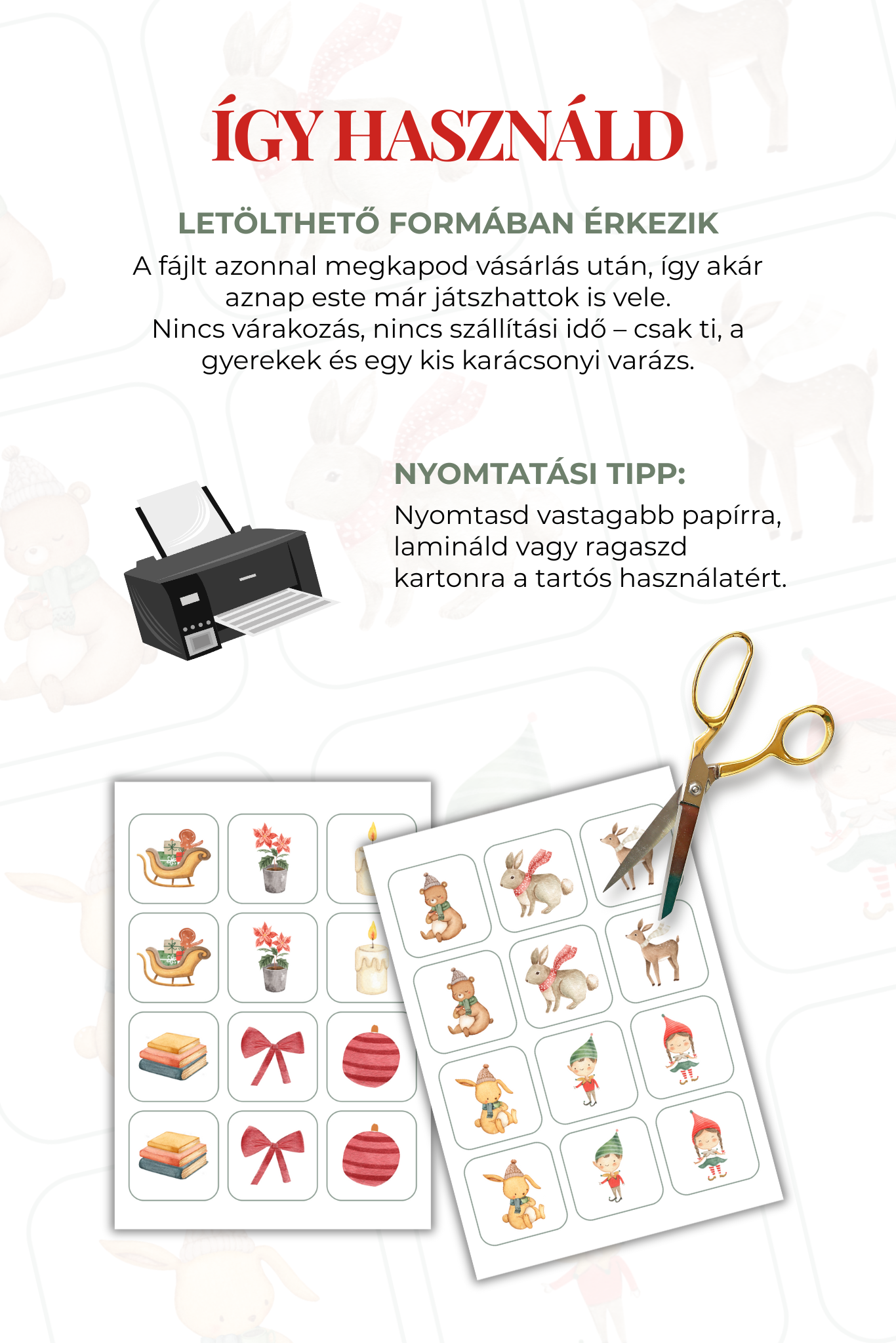 Mesés Advent memóriajáték - nyomtatható - Image 3