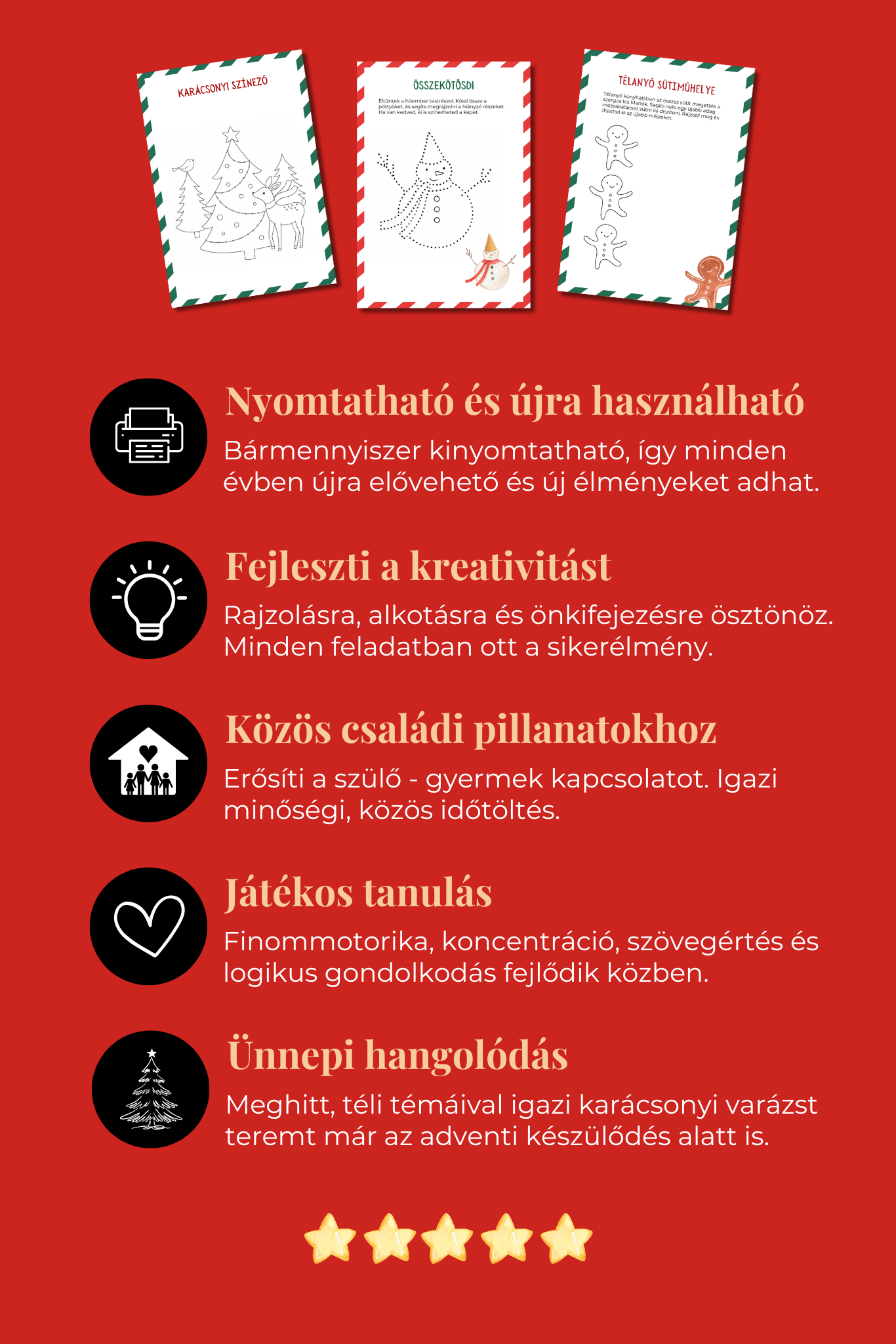 nyomtatható karácsonyi feladatok gyerekeknek – kreatív foglalkoztató