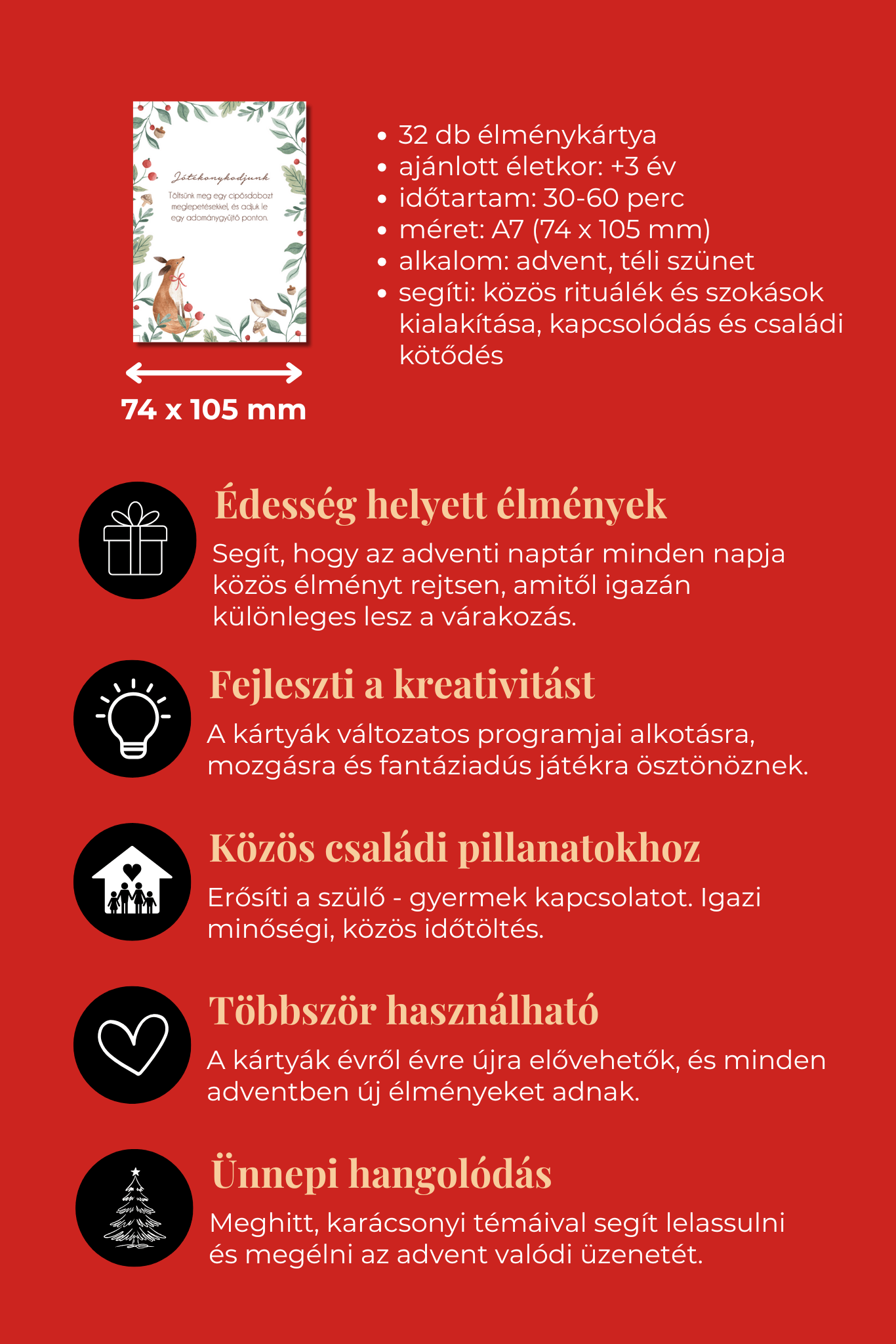 adventi mini kalendárium kártyák – közös programok gyerekeknek