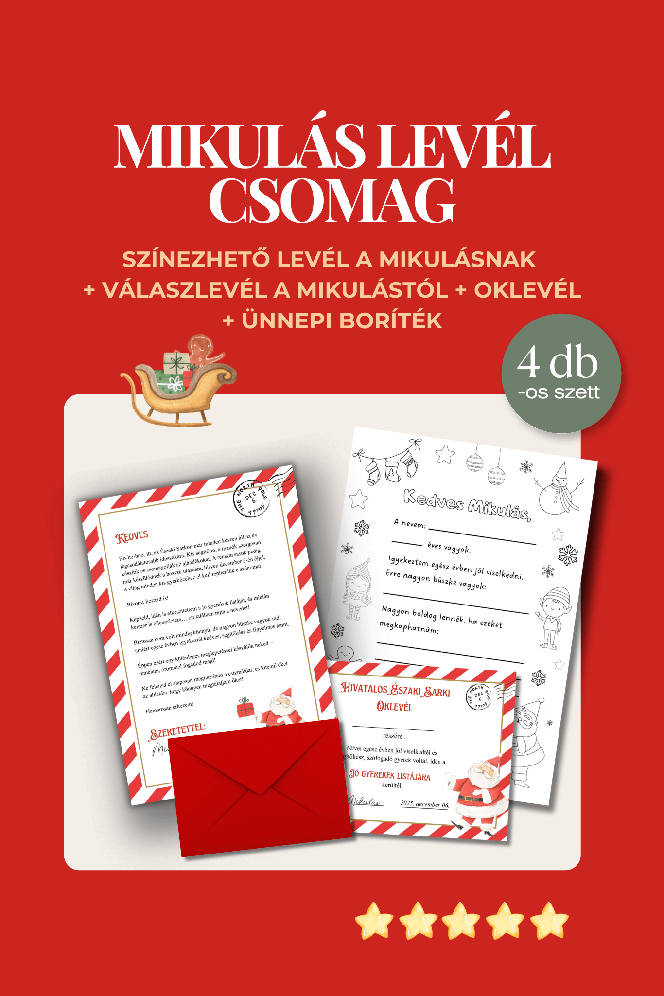 mikulás levél csomag