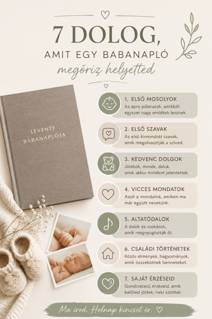 7 dolog, amit megőrizhetsz a babanaplóban